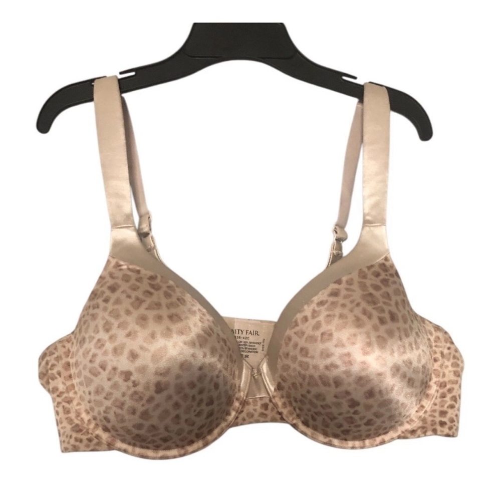 Vanity Fair Illumination Underwire 42C Beige / Brown Lined Bra 76338 Satin Trim